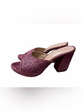 ARCH NYC Moscow Mule Blush Faux Pony Hair Block Heel Mules Sandals EU 41